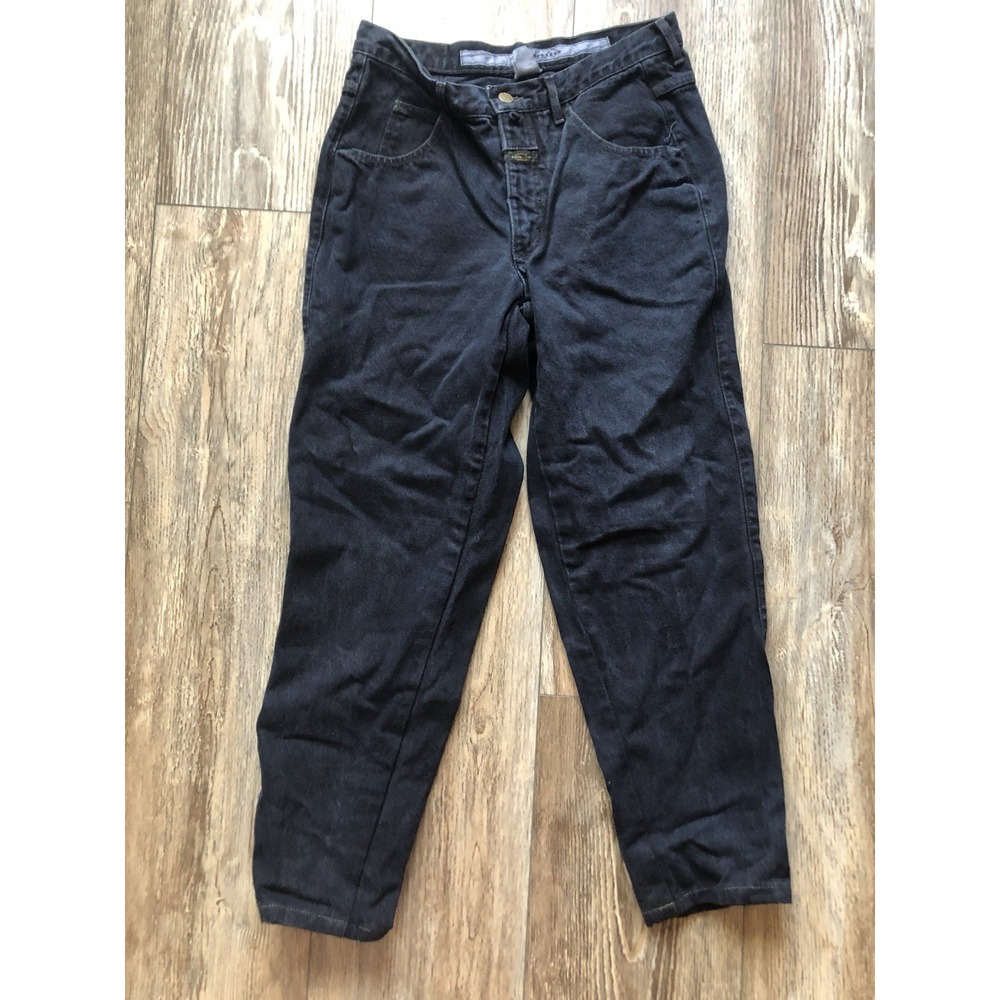 VTG 80s 90s Marithe Francois Girbaud Black Jeans High Waisted Tapered Size 31